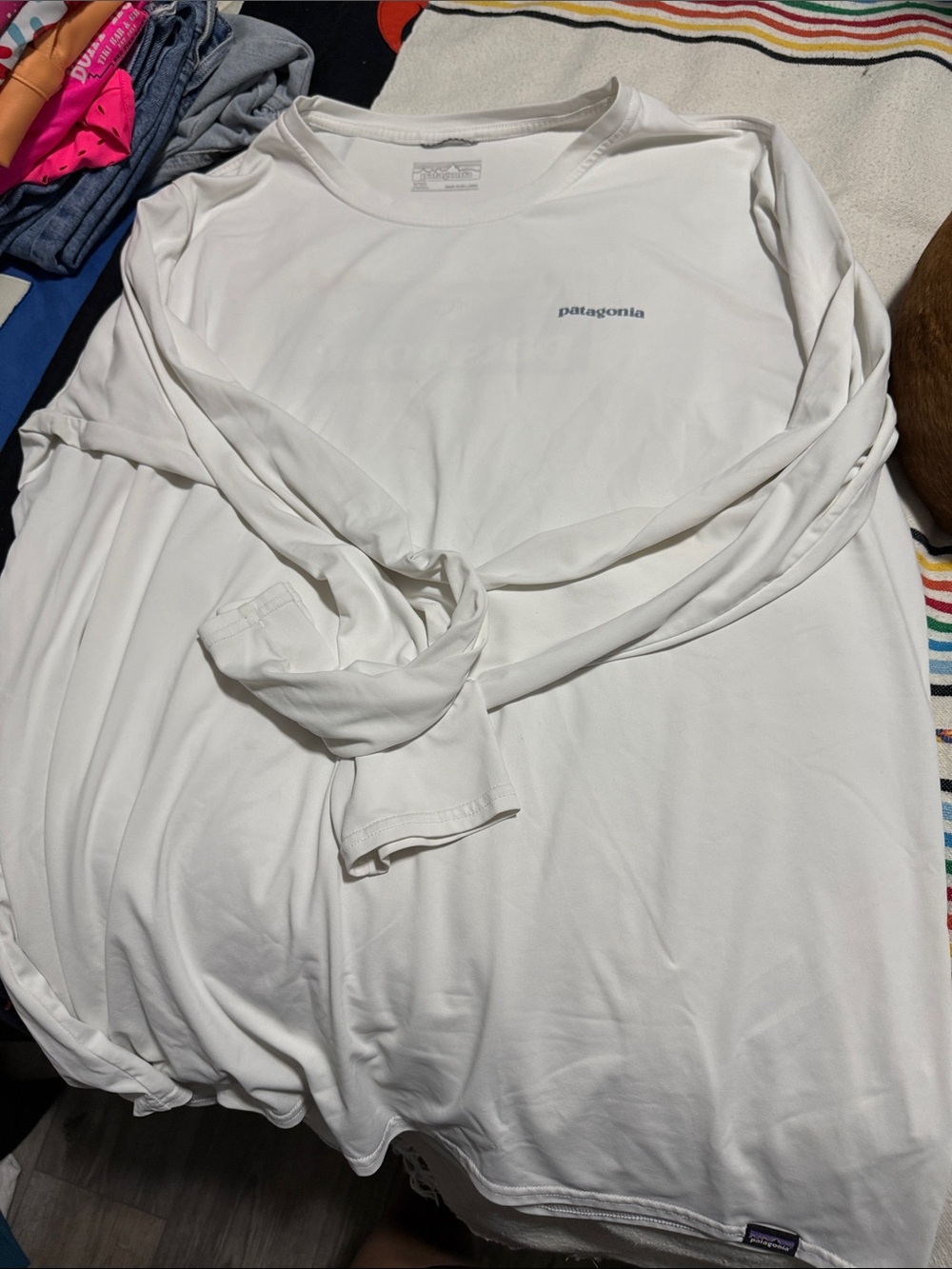Patagonia White Long-Sleeve Performance Tee